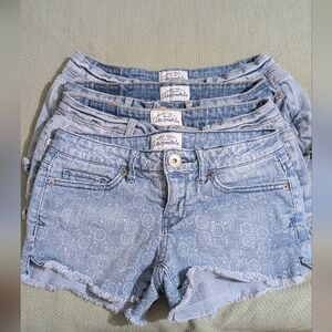 Aeropostale Bundle Of Women's Blue Denim Shorts Size 00